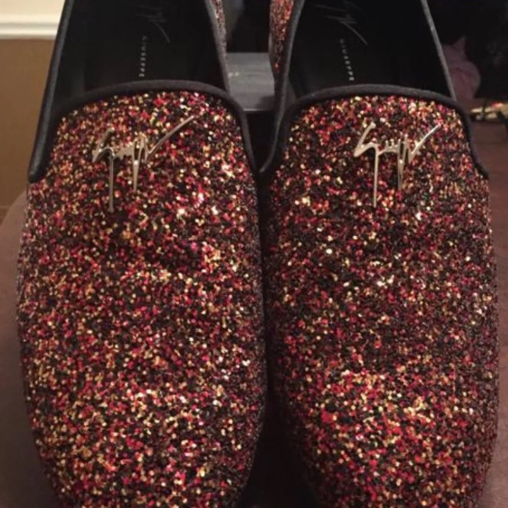 Giuseppe Zanotti Glitter Logo Slipppers - Picture 2 of 4